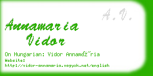 annamaria vidor business card